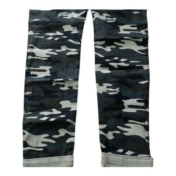 Forever 21 Camo Skinny Jeans Women Size 31Stretch Camouflage Green Denim Cuffed - Picture 6 of 10